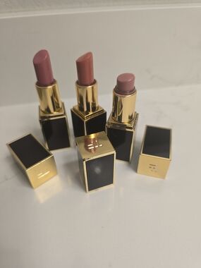 Tom Ford Lipstick Trio — Rose, Dusty Rose & Mauve Nude